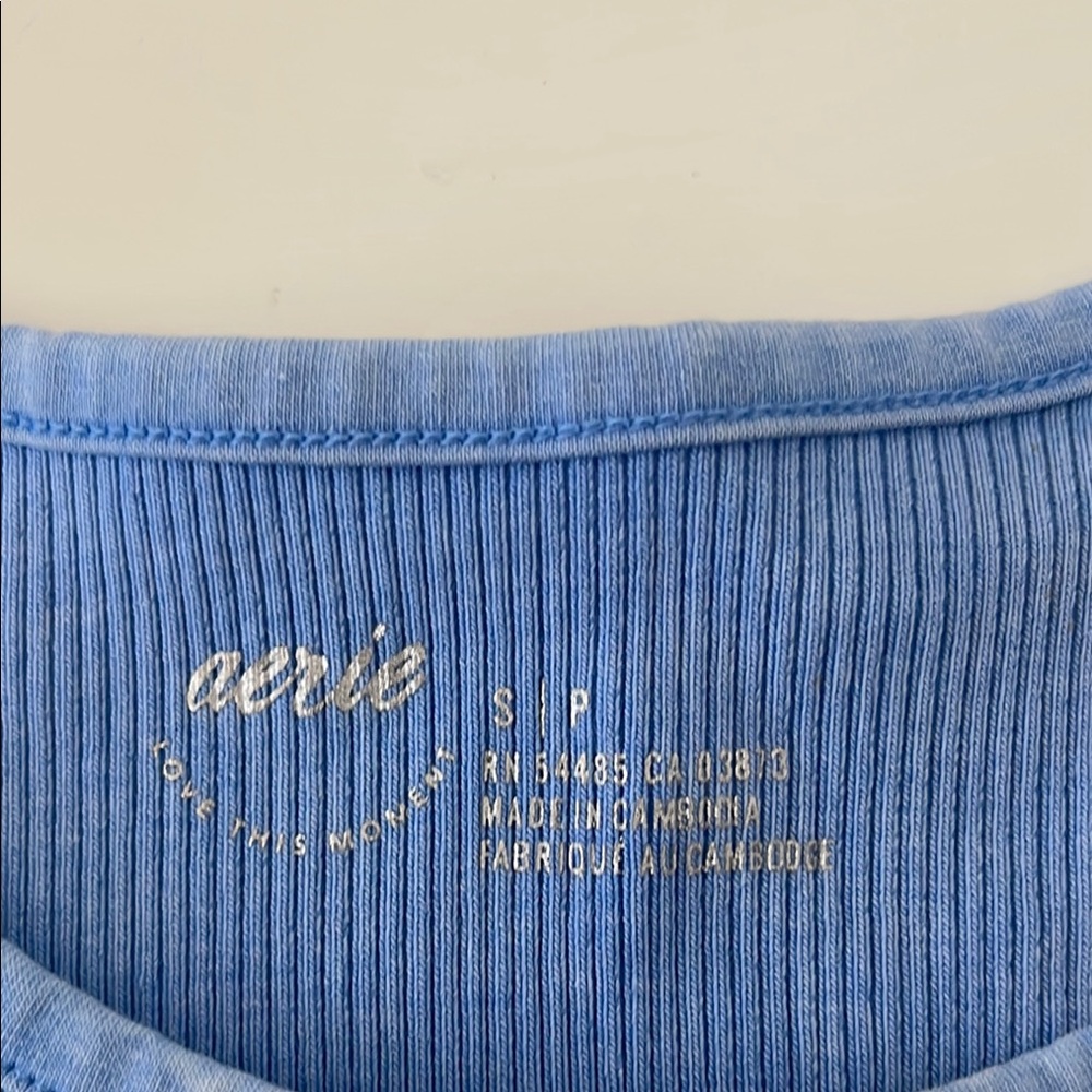 Blue Ribbed Tank Top - Picture 2 of 3